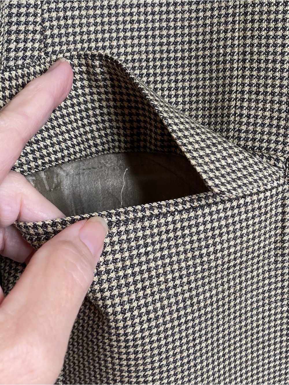 Brooks Brothers Men’s Houndstooth Wool Blend Sport Coat Blazer Tan/Black 42R - Picture 5 of 12
